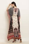 Shop_Aham-Vayam_Multi Color Modal Silk Printed Paisley Round Batwing Sleeve Kaftan _at_Aza_Fashions