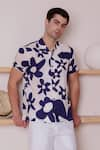 Buy_Lacquer Embassy_Off White Rayon Printed Floral Masseto Shirt  