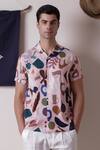 Shop_Lacquer Embassy_Pink Rayon Printed Abstract Terlato Pattern Shirt _Online_at_Aza_Fashions