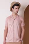 Lacquer Embassy_Pink Rayon Threadwork Uyuni Placed Shirt _at_Aza_Fashions