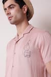 Buy_Lacquer Embassy_Pink Rayon Threadwork Uyuni Placed Shirt 