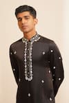 Buy_Shreyansh Designs_Black Chanderi Silk Embellished Bead Paras Kurta With Pant 