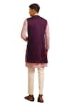 Shop_Shreyansh Designs_Purple Padma Silk Embellished Bead Gaurang Geometric Bundi Kurta Set  _Online_at_Aza_Fashions