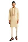 Buy_Shreyansh Designs_Off White Chanderi Silk Embroidered Zari Ekansh Kurta With Pant  _Online_at_Aza_Fashions