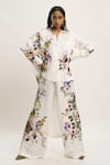 Buy_AK-OK_White Silk Printed Abstract Collar Shirt And Pant Set  _at_Aza_Fashions