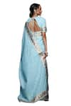 Buy_Gulabo by Abu Sandeep_Blue Jamdani Embellished Gota Polka Dot Saree  