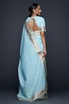 Shop_Gulabo by Abu Sandeep_Blue Jamdani Embellished Gota Polka Dot Saree  _at_Aza_Fashions