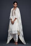 Buy_Gulabo by Abu Sandeep_Off White Jamdani Embellished Gota Border Dupatta  _at_Aza_Fashions