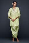 Buy_Gulabo by Abu Sandeep_Green Jamdani Embellished Gota Placement Salwar _at_Aza_Fashions