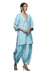 Gulabo by Abu Sandeep_Blue Jamdani Embellished Gota Salwar _Online_at_Aza_Fashions