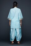 Shop_Gulabo by Abu Sandeep_Blue Jamdani Embellished Gota Salwar _at_Aza_Fashions