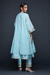 Shop_Gulabo by Abu Sandeep_Blue Jamdani Embellished Gota Round Placement Layered Kurta  _at_Aza_Fashions