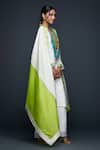 Gulabo by Abu Sandeep_Off White Cotton Silk Embroidery Jharokha Round Neck Kurta  _Online_at_Aza_Fashions