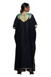 Buy_Gulabo by Abu Sandeep_Black Cotton Silk Embroidery Gota V Neck Kaftan 