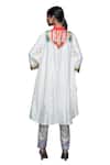 Buy_Gulabo by Abu Sandeep_Off White Cotton Silk Embroidery Gota Stand Abstract Yoke Tunic 