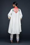 Shop_Gulabo by Abu Sandeep_Off White Cotton Silk Embroidery Gota Stand Abstract Yoke Tunic _at_Aza_Fashions