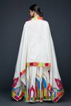 Shop_Gulabo by Abu Sandeep_Off White Cotton Silk Embroidery Gota Color Block Border Dupatta  _at_Aza_Fashions