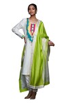 Buy_Gulabo by Abu Sandeep_Off White Cotton Silk Placement Embroidery Gota Dupatta _Online_at_Aza_Fashions