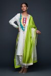 Buy_Gulabo by Abu Sandeep_Off White Cotton Silk Placement Embroidery Gota Dupatta _at_Aza_Fashions