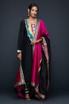 Buy_Gulabo by Abu Sandeep_Black Cotton Silk Placement Embroidery Gota Two Tone Dupatta  _at_Aza_Fashions