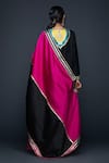 Shop_Gulabo by Abu Sandeep_Black Cotton Silk Placement Embroidery Gota Two Tone Dupatta  _at_Aza_Fashions