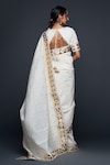 Shop_Gulabo by Abu Sandeep_White Jamdani Embroidered Gota Round Work Blouse_at_Aza_Fashions