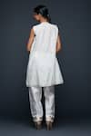 Gulabo by Abu Sandeep_Off White Jamdani Embroidered Gota Open Work Jacket  _Online