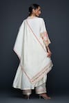 Shop_Gulabo by Abu Sandeep_Off White Viscose Chanderi Silk Bloom Motif And Mirror Dupatta _at_Aza_Fashions