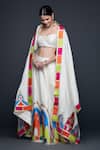 Gulabo by Abu Sandeep_Off White Cotton Silk Placement Embroidery Architecture Motif Lehenga _at_Aza_Fashions