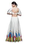 Gulabo by Abu Sandeep_Off White Cotton Silk Placement Embroidery Architecture Motif Lehenga _Online