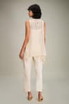 Shop_Soup by Sougat Paul_Off White Top Handloom Net Hand Conversational And Pant Set _at_Aza_Fashions
