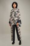 Buy_Soup by Sougat Paul_Off White Linen Printed Floral Band Collar Ahyana Shirt And Pant Set _at_Aza_Fashions