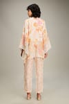 Shop_Soup by Sougat Paul_Off White Linen Printed Floral Band Collar Zinnia Shirt And Pant Set  _at_Aza_Fashions