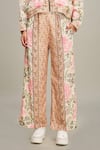Buy_Soup by Sougat Paul_Multi Color Cotton Silk Printed Floral Mehr Bomber Jacket And Pant Set _Online_at_Aza_Fashions