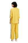 Buy_Soup by Sougat Paul_Yellow Shirt Chanderi Embroidery Floral Zinnia And Pant Set  