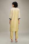 Shop_Soup by Sougat Paul_Off White Kurta Handloom Net Embroidery Zinnia Work And Pant Set  _at_Aza_Fashions