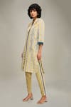 Soup by Sougat Paul_Off White Kurta Handloom Net Embroidery Zinnia Work And Pant Set  _at_Aza_Fashions