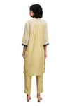 Buy_Soup by Sougat Paul_Off White Kurta Handloom Net Embroidery Zinnia Work And Pant Set  