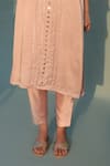 Buy_PRAHNAAYA_Pink Satin Vegan Embellished Sequin Round Saba Kurta With Pant  _Online_at_Aza_Fashions