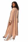 Shop_PRAHNAAYA_Pink Kurta And Pant Satin Vegan Embellished Saba Block Print Set  