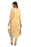 PRAHNAAYA_Yellow Satin Vegan Embellished Sequin Saba Stripe Kurta With Pant  _Online_at_Aza_Fashions