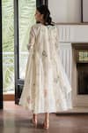 Shop_Vaayu_Off White Muslin Cotton Embroidered Thread Round Jacket Dress _at_Aza_Fashions