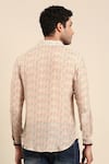 Shop_Mayank Modi - Men_Beige Muslin Printed Linear Arrow Shirt _at_Aza_Fashions