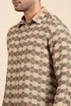 Buy_Mayank Modi - Men_Green Muslin Printed Geometric Floral Shirt _Online_at_Aza_Fashions