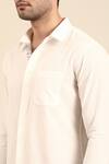 Buy_Mayank Modi - Men_White Malai Cotton Embroidered Thread Front Placket Shirt _Online_at_Aza_Fashions