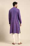 Shop_Mayank Modi - Men_Purple 100% Linen Embroidered Bead Placket Kurta With Pant _at_Aza_Fashions