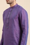 Buy_Mayank Modi - Men_Purple 100% Linen Embroidered Bead Placket Kurta With Pant _Online_at_Aza_Fashions