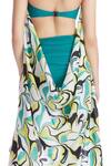 Kai Resortwear_Green Luxe Cotton Print Bloom Halter Neck Cape  _Online_at_Aza_Fashions