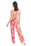 Shop_Kai Resortwear_Orange Luxe Cotton Print Sorbet Straight Pant  _at_Aza_Fashions