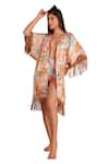 Buy_Kai Resortwear_Orange Luxe Crepe Print Autumn Open Neck Cape  _Online_at_Aza_Fashions